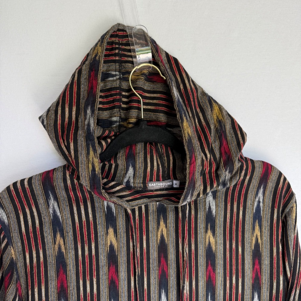 Earthbound Trading Co Mens Size M Pullover Hoodie Baja Poncho Southwestern Print